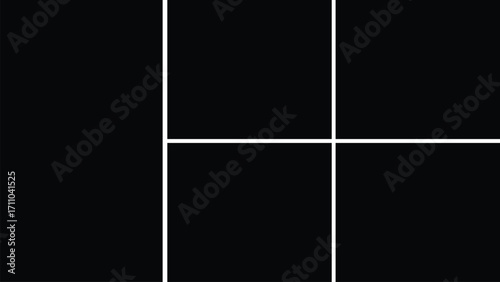 Template photo collage 5 photos. Blank vector layout for portfolio, memory, scrapbook, and album presentation.