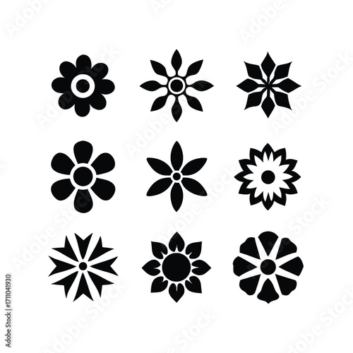 Seamless abstract floral pattern design with elegant silhouette elements for decorative applications
