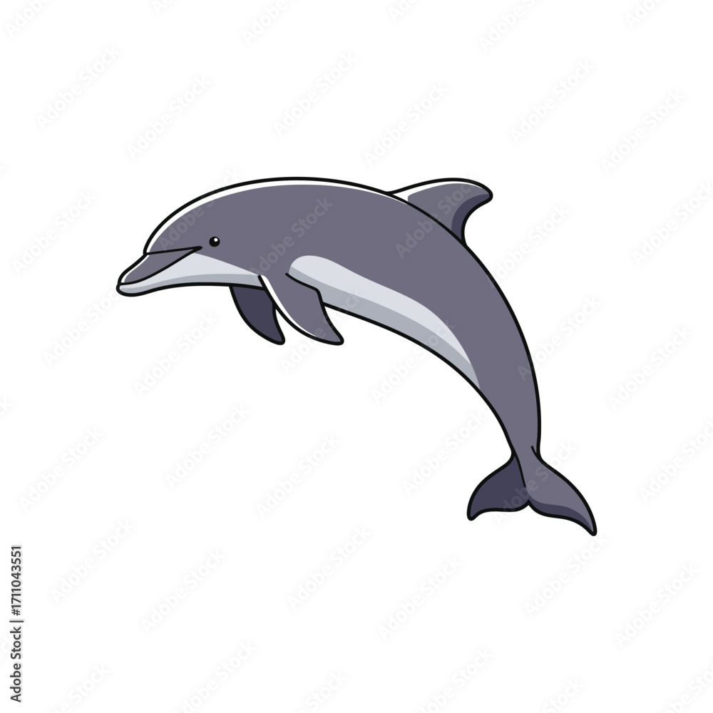 Obraz premium A playful dolphin leaping out of the water in a dynamic pose.