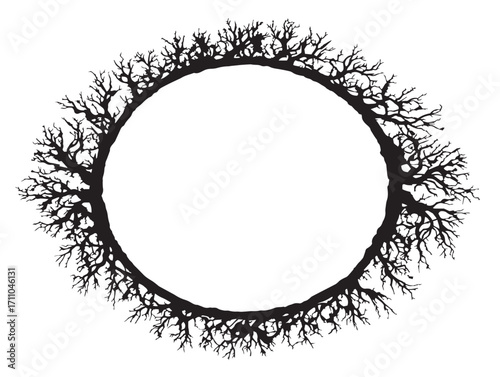 Creative Root Ring Silhouette Vector for Artistic Inspiration