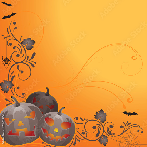 Floral Halloween background