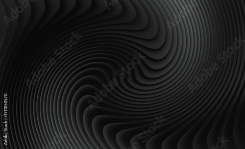 Abstract dark gray swirling textured background with a hypnotic spiral pattern and a sense of depth and movement