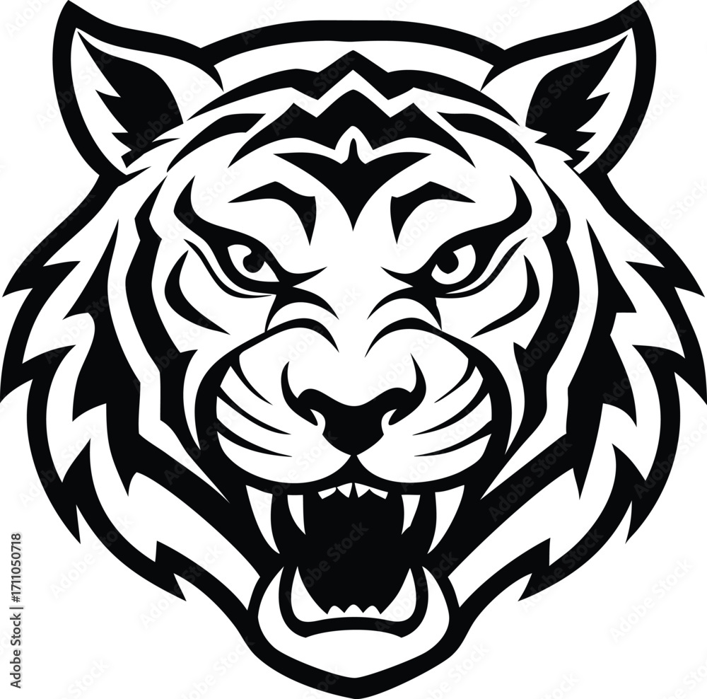 Fototapeta premium Tiger Face vector