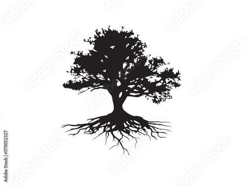 Expressive taproot single silhouette vector illustration for inspiring artwork