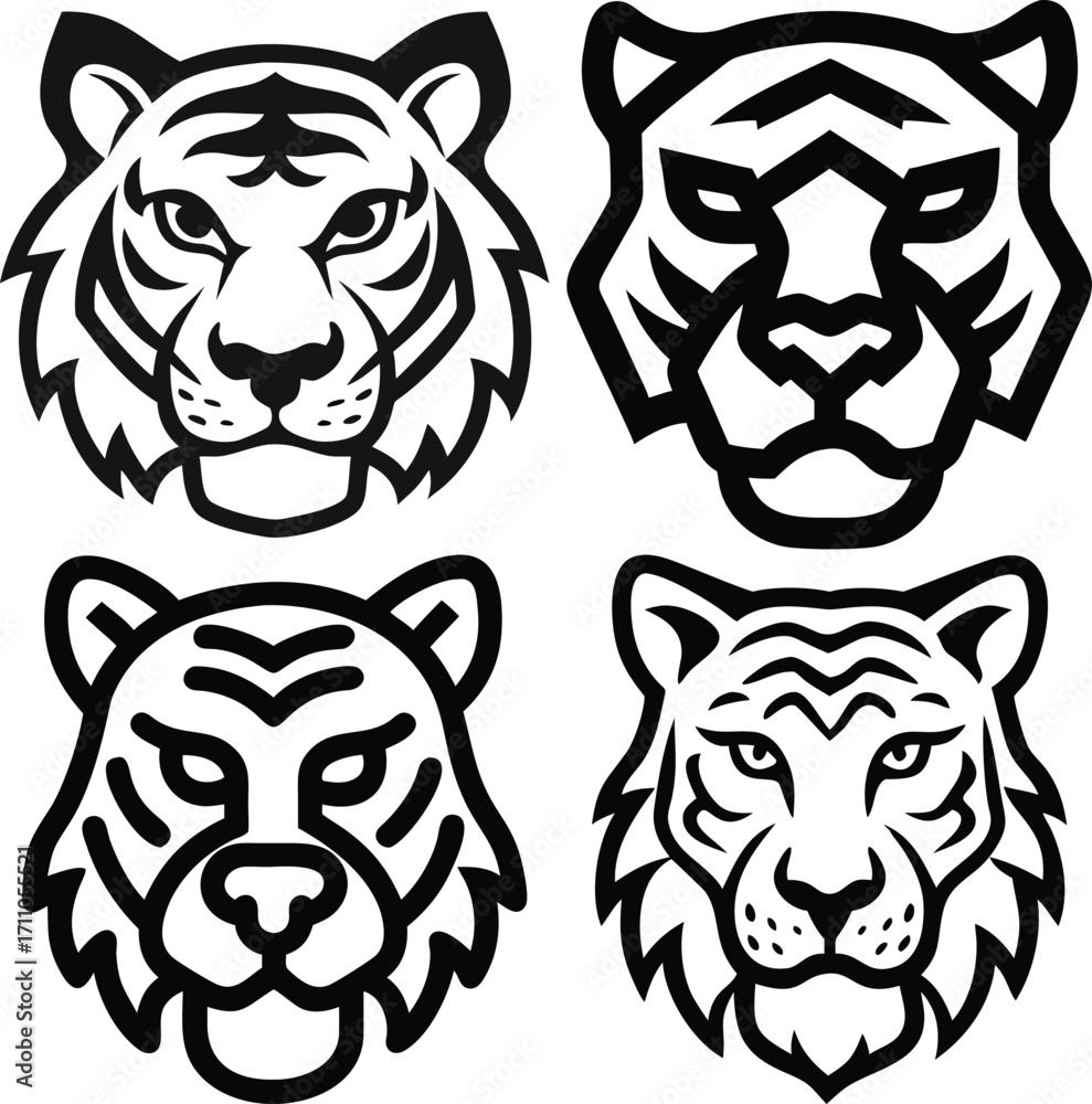Obraz premium Tiger Face vector