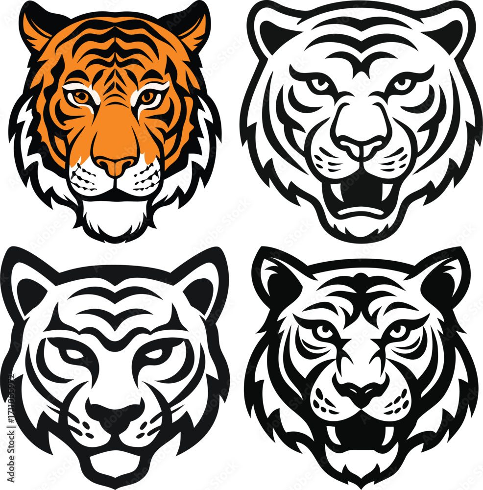 Fototapeta premium Tiger Head Vector