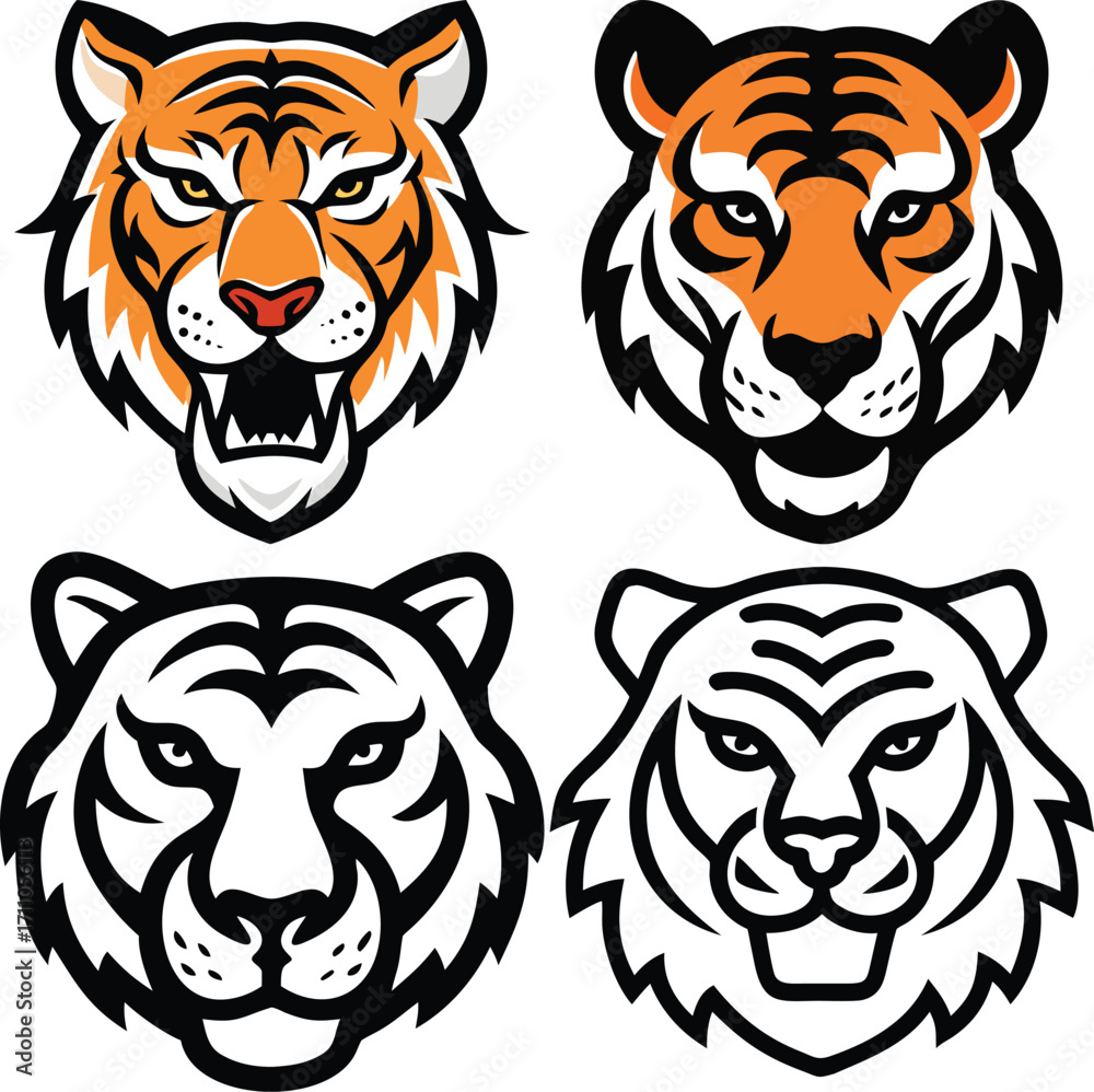 Fototapeta premium Tiger Head Vector