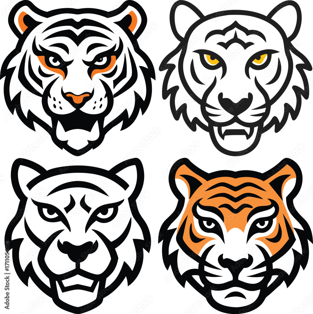 Fototapeta premium Tiger Head Vector