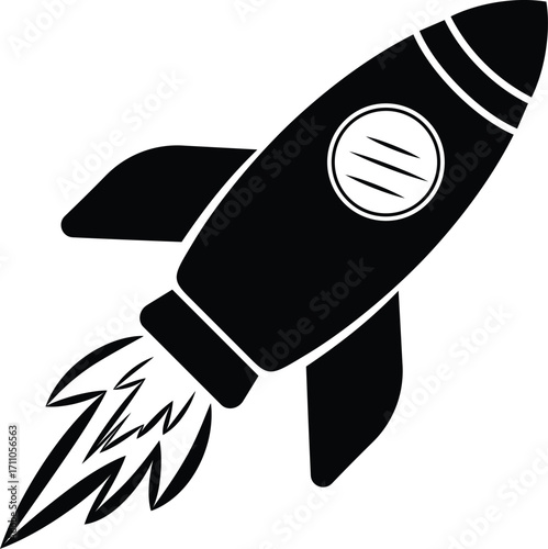Simple rocket icon. Vector illustration