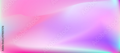 Abstract blurred gradient mesh background. Colorful smooth banner template. Holographic Texture. Metal Gasoline Brochure.Purple Pop Background.Neon Poster.