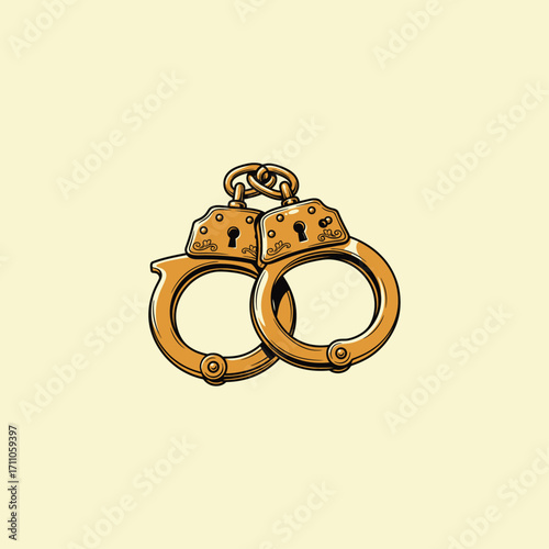 Handcuff icon flat vector design.