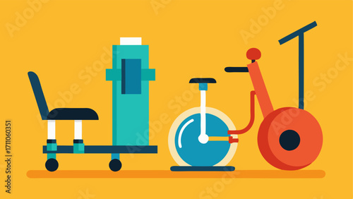 Adaptive Cardio Equipment A treadmill and a stationary bike both designed with adjustable seating and controls allowing people with different mobility needs to use them