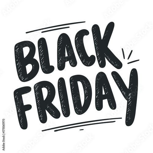 Celebrate Black Friday with exciting deals and discounts this season. Vector hand drawn illustration

