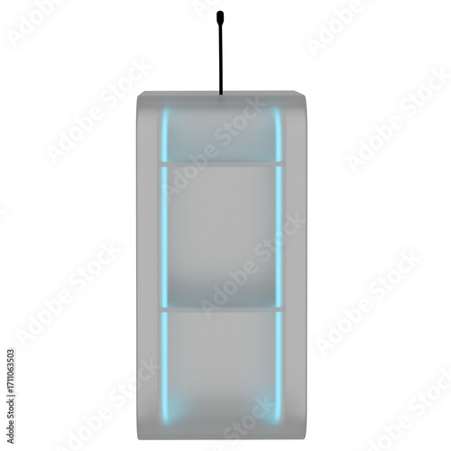 3d render modern podium stage microphone with transparent background