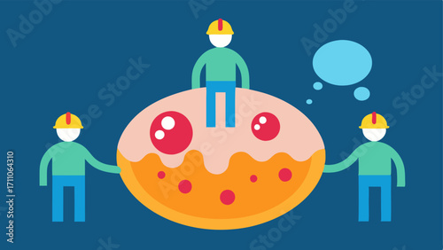 Cell Regeneration Exosomes depicted as little builders helping to construct new skin cells from the old damaged ones to showcase rejuvenation.