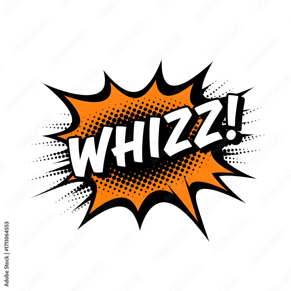 Fototapeta premium Comic book style action burst with the text whizz on