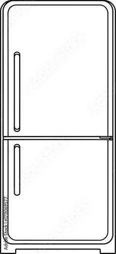 Deep freezer, refrigerator, chiller line icon editable vector illustration