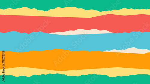Abstract colorful background with ripped and torn paper textures, creating a vibrant vector design