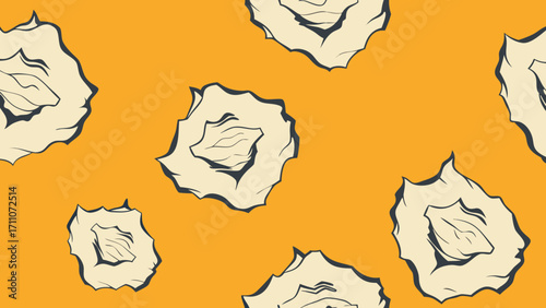 Seamless vector pattern of playful cats and dogs with a blank ripped paper map of a European country