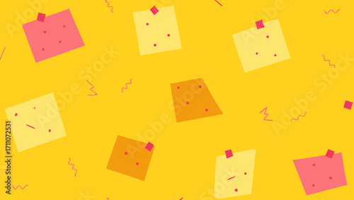 A collection of yellow sticky notes on a board, perfect for reminders and messages