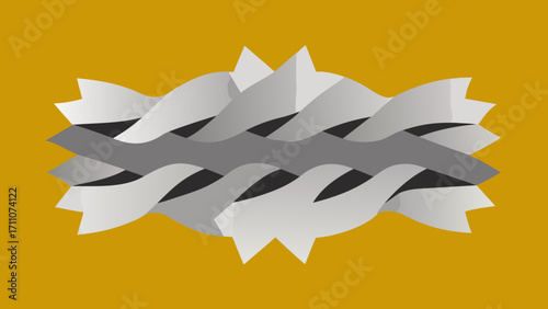 Blue abstract vector illustration of a fish in a summer ocean landscape with waves and clouds