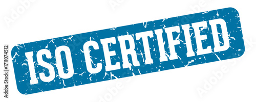 iso certified rectangular sign. iso certified stamp