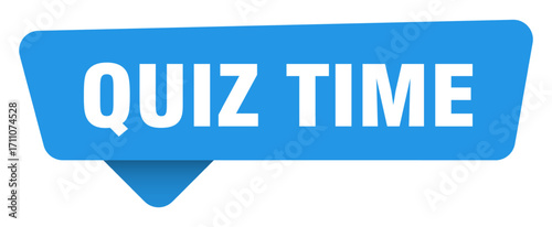 quiz time sticker. quiz time blue sign isolated on transpatent background
