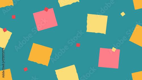 A seamless pattern of various colorful sticky notes, ideal for background designs