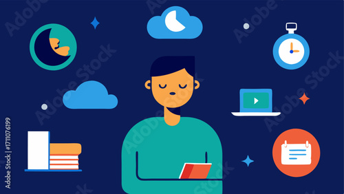 Daily Routine A sequential illustration depicting a person integrating the device into their daily routine from waking up to working socializing and finally unwinding at night.