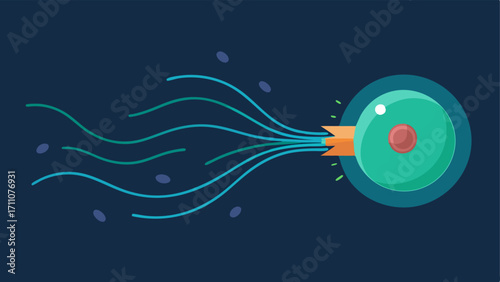 Energy Boost A cell being energized by pulsating waves from nanomaterials depicted as arcs of light flowing toward the cell to illustrate increased activity and regeneration.