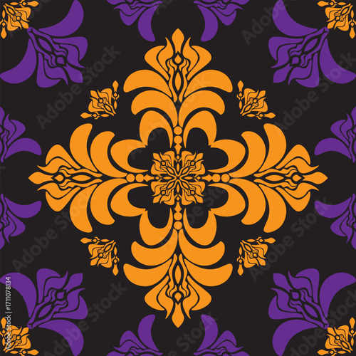 Tribal seamless patterns carrot orange creative pattern
