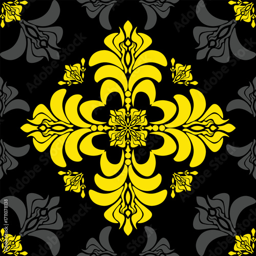 Tribal seamless patterns golden yellow modern pattern