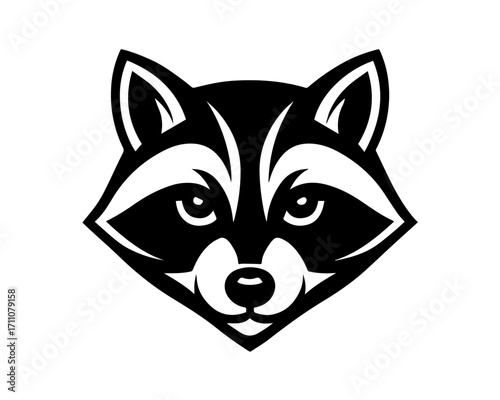 Raccoon Face Icon Variant – Minimalist Wildlife Symbol of Stealth and Curiosity