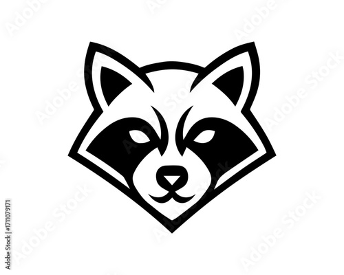 Raccoon Face Icon – Minimalist Wildlife Symbol of Curiosity and Cleverness