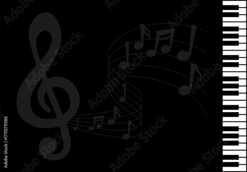 Piano keys. Piano Vector Illustration. Music themed background illustration