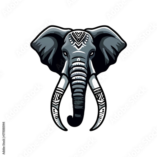 Majestic Elephant Head with Ornate Decorations

