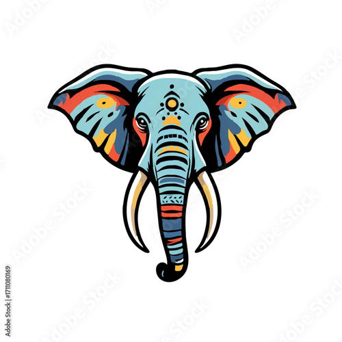 Wallpaper Mural Majestic Elephant Head with Ornate Decorations

 Torontodigital.ca