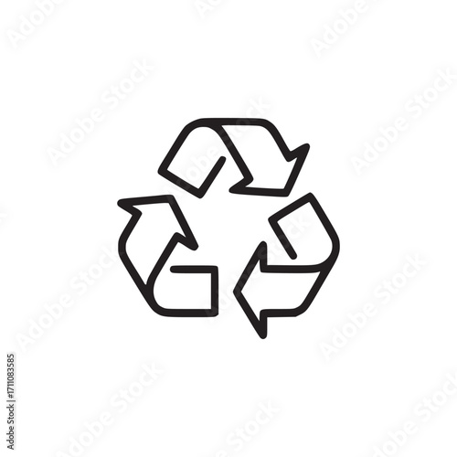 Vector art of recycle symbol minimalist vector illustration of the recycling symbol, representing sustainability, environment, and conservation, perfect for ecofriendly projects, waste management, and