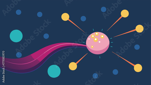 Exosome Binding Show exosomes attaching to collagen fibers with glowing effects around the attachment points to emphasize interaction.