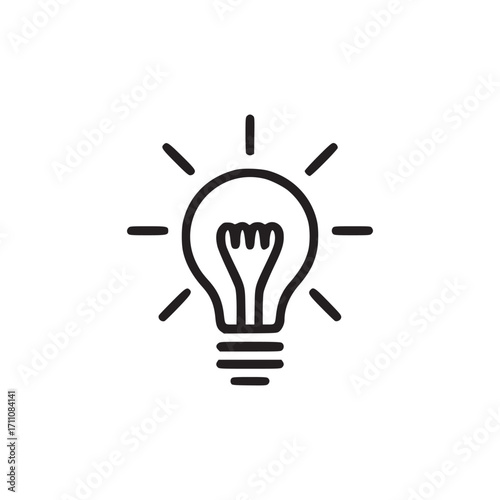 Vector art of light bulb icon symbolizes ideas, innovation, and inspiration represents energy, electricity, and illumination conveys the concept of creativity, intelligence, and problemsolving in a si