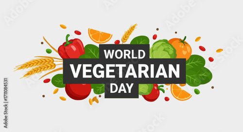 Vector illustration world vegetarian day