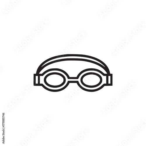 Vector art of swimming goggle icon this simple line art depicts swimming goggles, essential for protecting eyes during swimming, symbolizing swimming, eye protection, and water sports