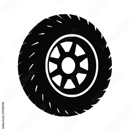 Tyre icon in flat vector design