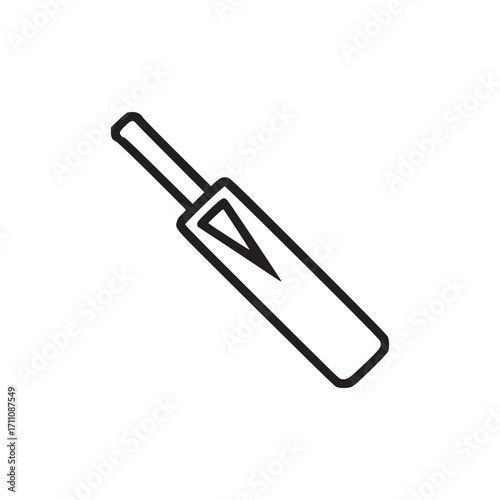 Illustration of a cricket bat this simple and modern design is perfect for sportsrelated projects, representing cricket teams, or illustrating sports equipment