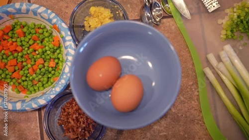 Homemade Shrimp Fried Rice Being Cooked in Kitchen - Series