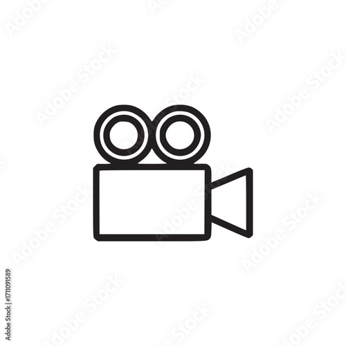 Illustration of a vintage movie camera perfect for film production, cinema, or videorelated projects its simple design makes it versatile for various creative uses