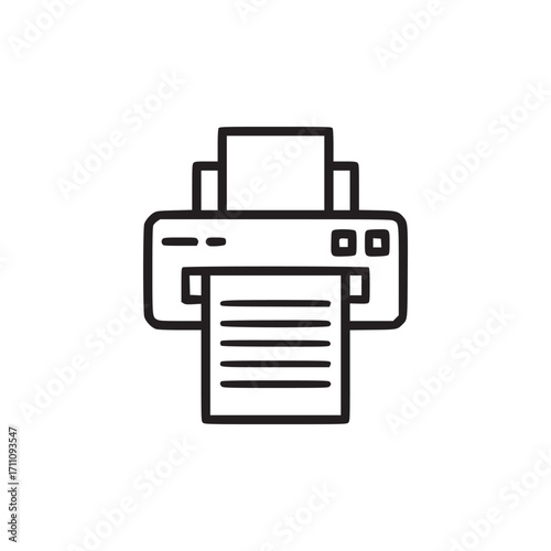 Illustration of a printer this minimalist icon represents a printing machine, suitable for office, document, or technology its simple design makes it versatile for various applications
