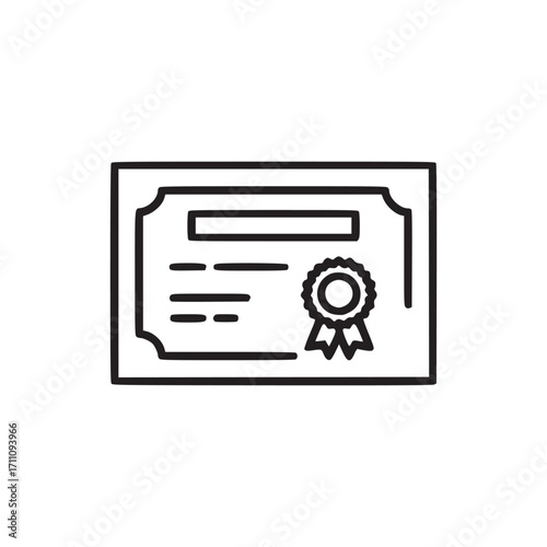 Vector art of certificate icon vector illustration of a certificate, ideal for academic achievements, awards, or professional qualifications clean and minimalist design