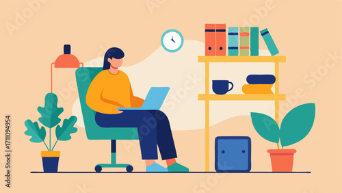 Comfortable Sharing Space A cozy reading nook with a soft chair and a disabilityfriendly standing desk where a writer is crafting their next story surrounded by plants and