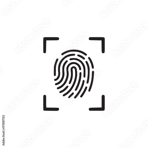 Illustration of a fingerprint this simple, minimalist design captures the essence of the biometric data, making it ideal for security themes, identificationrelated content, or educational materials ab